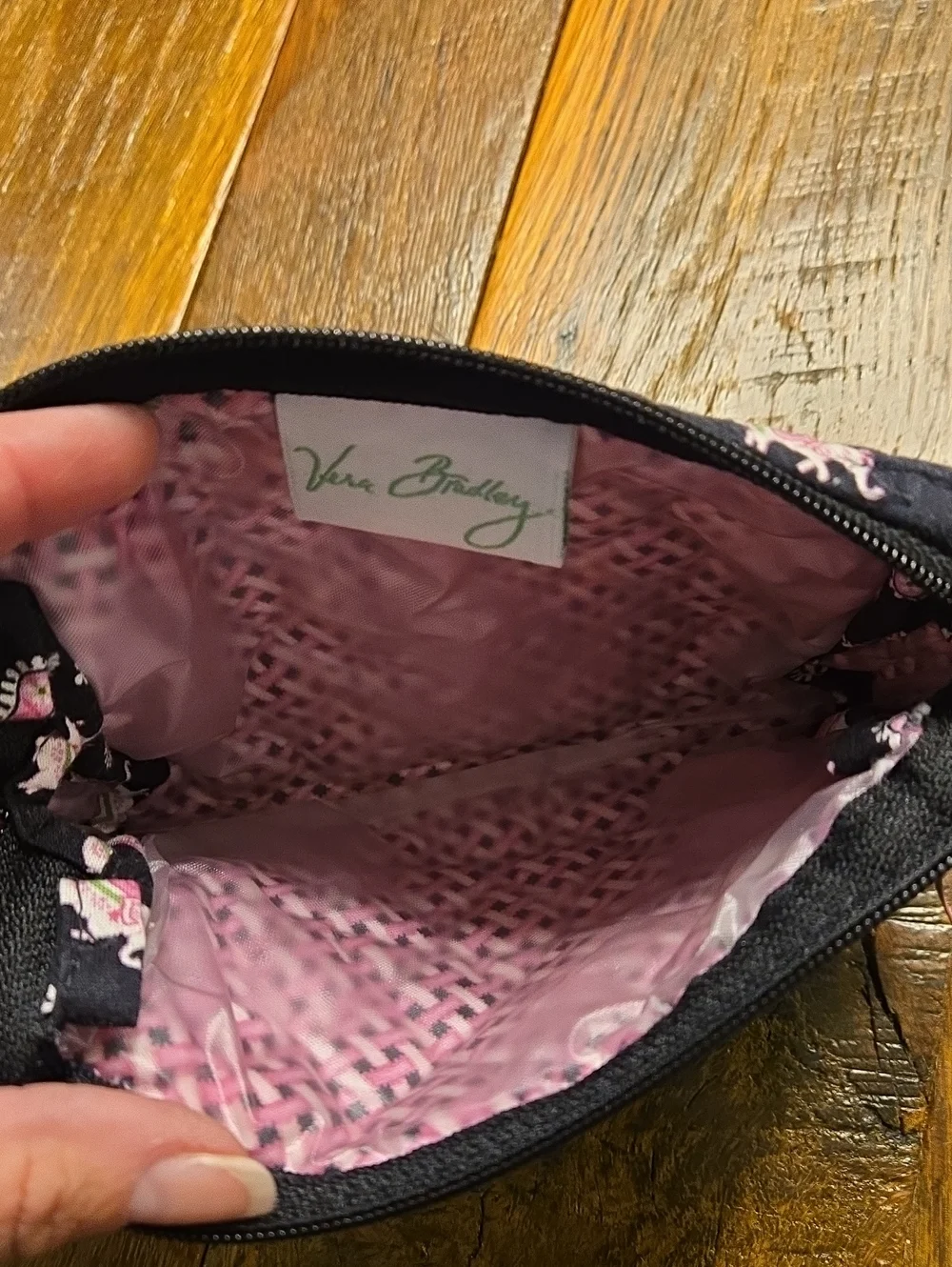 Vera Bradley Pink Elephants Small Cosmetic Case Retired VGC